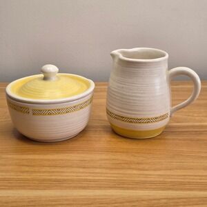 Vintage Franciscan Hacienda Gold Earthenware Cream and Sugar Set 1960s EUC